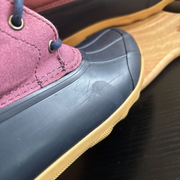 Sperry Port Boot Girls Purple Duck Rain Boot Rubber Flat Socks Size 5M Preowned - Picture 13 of 16